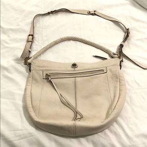 Elliot Lucca white leather hobo with cross body